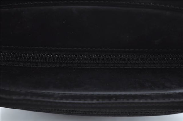 Authentic GUCCI Bamboo 2Way Shoulder Cross Hand Bag Nylon Leather Black J6349