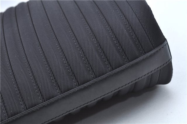 Authentic GUCCI Bamboo 2Way Shoulder Cross Hand Bag Nylon Leather Black J6349