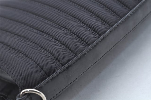 Authentic GUCCI Bamboo 2Way Shoulder Cross Hand Bag Nylon Leather Black J6349