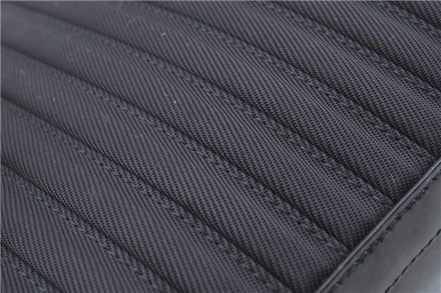 Authentic GUCCI Bamboo 2Way Shoulder Cross Hand Bag Nylon Leather Black J6349