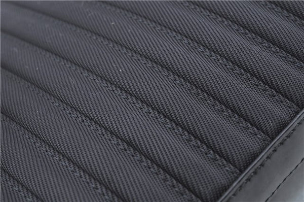 Authentic GUCCI Bamboo 2Way Shoulder Cross Hand Bag Nylon Leather Black J6349