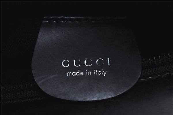 Authentic GUCCI Bamboo 2Way Shoulder Cross Hand Bag Nylon Leather Black J6349