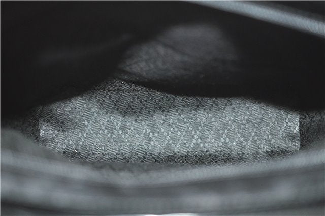 Authentic GUCCI Bamboo 2Way Shoulder Cross Hand Bag Nylon Leather Black J6349