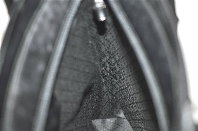 Authentic GUCCI Bamboo 2Way Shoulder Cross Hand Bag Nylon Leather Black J6349