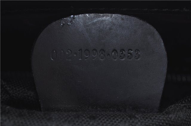 Authentic GUCCI Bamboo 2Way Shoulder Cross Hand Bag Nylon Leather Black J6349