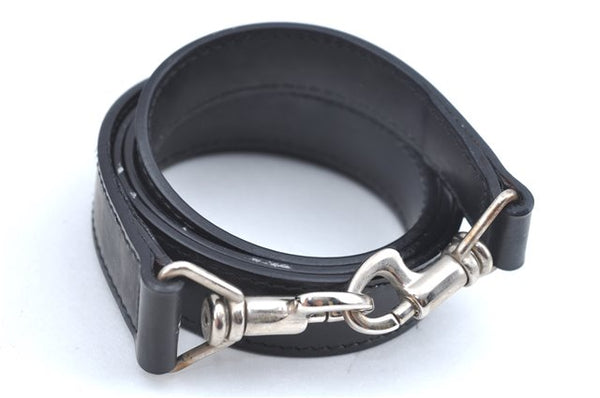 Authentic GUCCI Bamboo 2Way Shoulder Cross Hand Bag Nylon Leather Black J6349