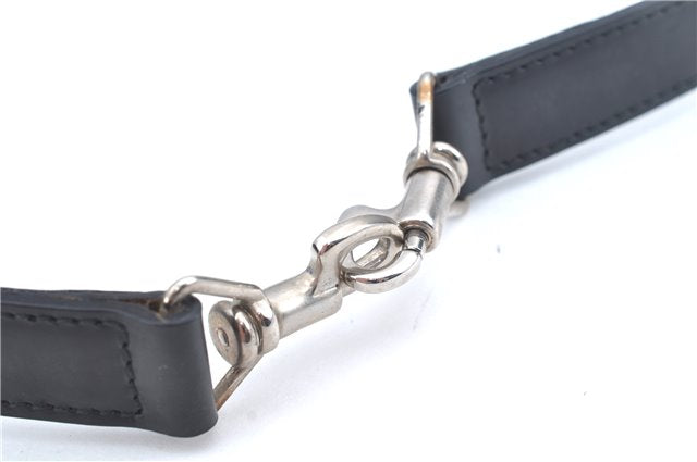 Authentic GUCCI Bamboo 2Way Shoulder Cross Hand Bag Nylon Leather Black J6349