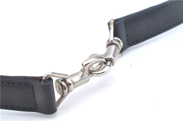 Authentic GUCCI Bamboo 2Way Shoulder Cross Hand Bag Nylon Leather Black J6349