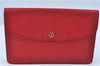 Authentic Louis Vuitton Epi Montaigne 27 Clutch Hand Bag Red M52657 LV J6351