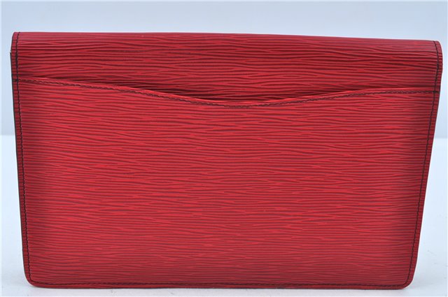 Authentic Louis Vuitton Epi Montaigne 27 Clutch Hand Bag Red M52657 LV J6351