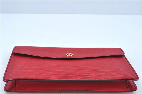 Authentic Louis Vuitton Epi Montaigne 27 Clutch Hand Bag Red M52657 LV J6351
