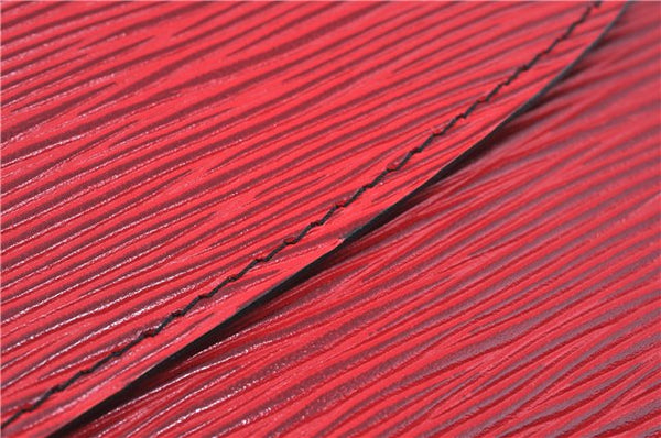 Authentic Louis Vuitton Epi Montaigne 27 Clutch Hand Bag Red M52657 LV J6351