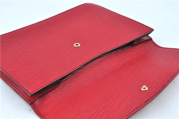 Authentic Louis Vuitton Epi Montaigne 27 Clutch Hand Bag Red M52657 LV J6351