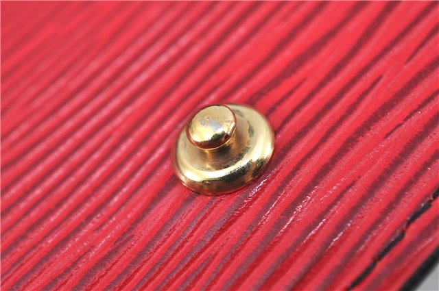 Authentic Louis Vuitton Epi Montaigne 27 Clutch Hand Bag Red M52657 LV J6351