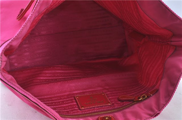 Authentic PRADA Nylon Enamel Shoulder Clutch Bag Purse Pink Junk J6361