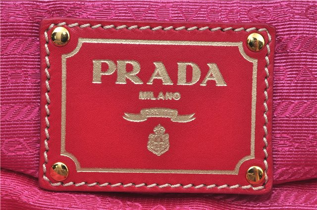 Authentic PRADA Nylon Enamel Shoulder Clutch Bag Purse Pink Junk J6361