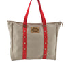 Authentic Louis Vuitton Antigua Cabas GM Tote Bag Ivory Red M40032 LV J6394