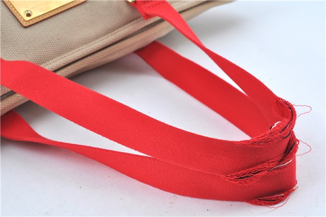 Authentic Louis Vuitton Antigua Cabas GM Tote Bag Ivory Red M40032 LV J6394