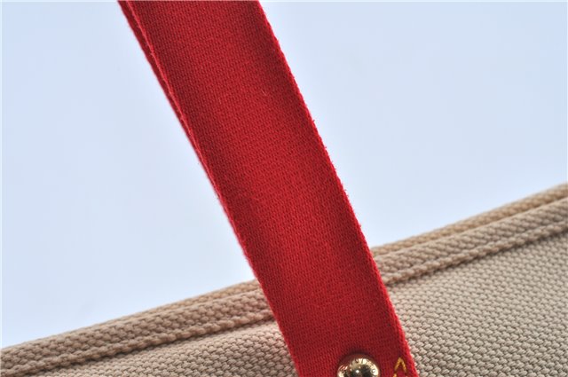 Authentic Louis Vuitton Antigua Cabas GM Tote Bag Ivory Red M40032 LV J6394