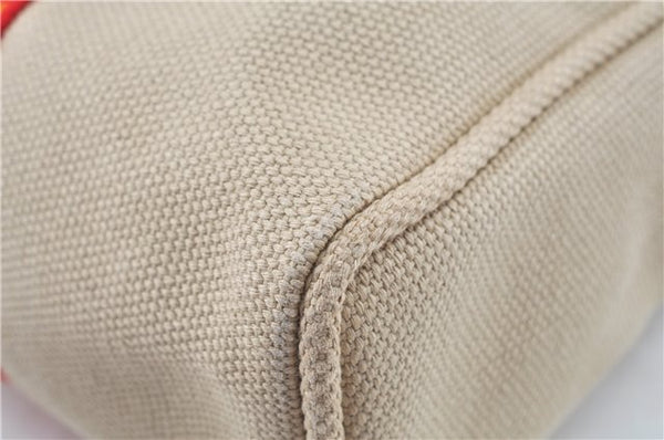 Authentic Louis Vuitton Antigua Cabas GM Tote Bag Ivory Red M40032 LV J6394