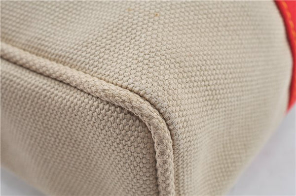 Authentic Louis Vuitton Antigua Cabas GM Tote Bag Ivory Red M40032 LV J6394