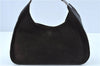 Authentic GUCCI Shoulder Hand Bag Purse Suede Leather 0013767 Dark Brown J6406