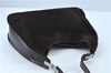 Authentic GUCCI Shoulder Hand Bag Purse Suede Leather 0013767 Dark Brown J6406