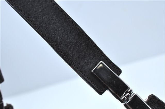 Authentic GUCCI Shoulder Hand Bag Purse Suede Leather 0013767 Dark Brown J6406