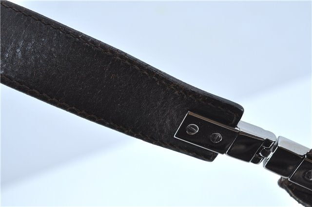 Authentic GUCCI Shoulder Hand Bag Purse Suede Leather 0013767 Dark Brown J6406