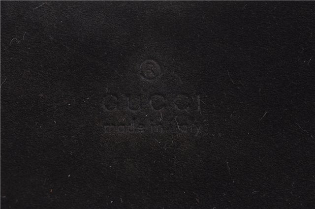 Authentic GUCCI Shoulder Hand Bag Purse Suede Leather 0013767 Dark Brown J6406