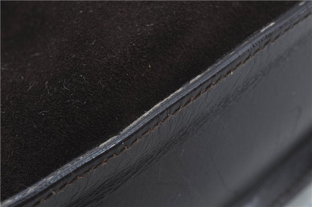 Authentic GUCCI Shoulder Hand Bag Purse Suede Leather 0013767 Dark Brown J6406