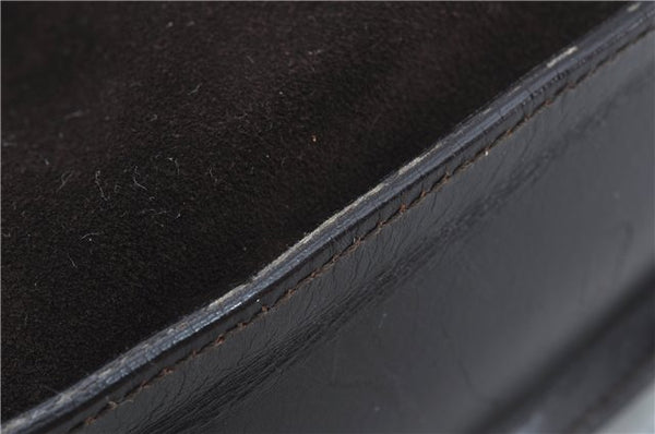 Authentic GUCCI Shoulder Hand Bag Purse Suede Leather 0013767 Dark Brown J6406