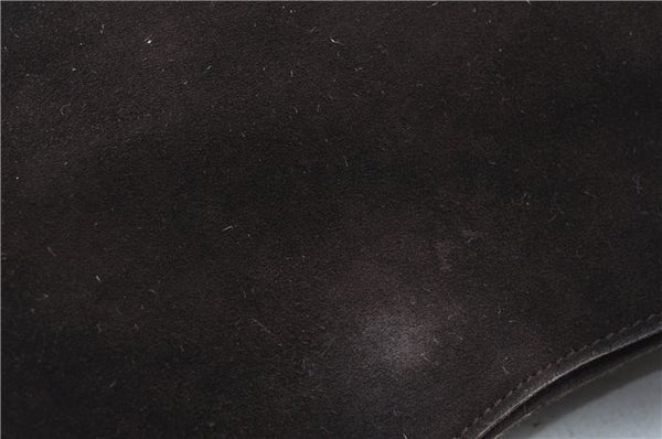 Authentic GUCCI Shoulder Hand Bag Purse Suede Leather 0013767 Dark Brown J6406