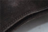 Authentic GUCCI Shoulder Hand Bag Purse Suede Leather 0013767 Dark Brown J6406