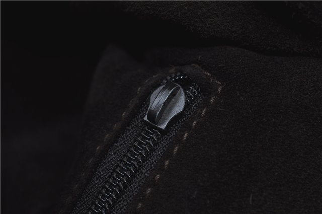 Authentic GUCCI Shoulder Hand Bag Purse Suede Leather 0013767 Dark Brown J6406