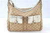 Authentic GUCCI Abbey Shoulder Hand Bag GG Canvas Leather 153025 Beige J6410
