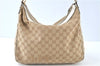 Authentic GUCCI Abbey Shoulder Hand Bag GG Canvas Leather 153025 Beige J6410