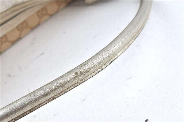 Authentic GUCCI Abbey Shoulder Hand Bag GG Canvas Leather 153025 Beige J6410