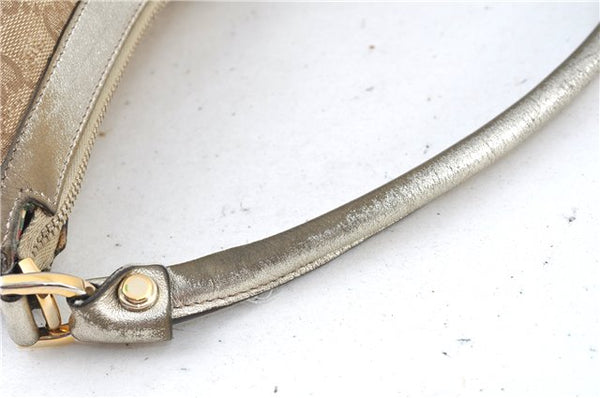 Authentic GUCCI Abbey Shoulder Hand Bag GG Canvas Leather 153025 Beige J6410