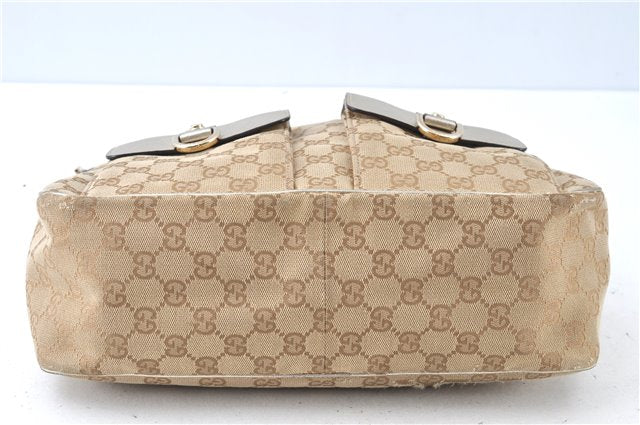 Authentic GUCCI Abbey Shoulder Hand Bag GG Canvas Leather 153025 Beige J6410