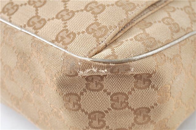 Authentic GUCCI Abbey Shoulder Hand Bag GG Canvas Leather 153025 Beige J6410