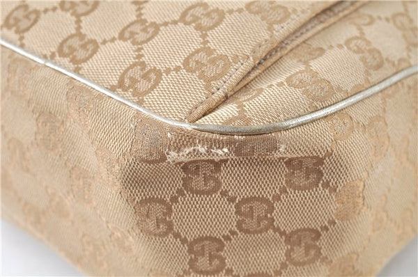 Authentic GUCCI Abbey Shoulder Hand Bag GG Canvas Leather 153025 Beige J6410