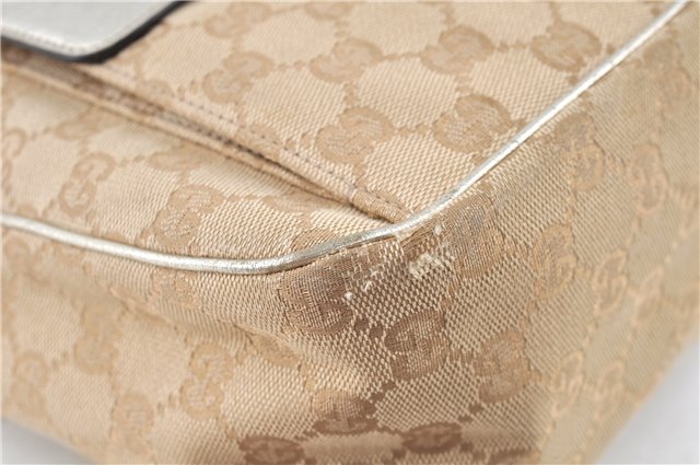 Authentic GUCCI Abbey Shoulder Hand Bag GG Canvas Leather 153025 Beige J6410