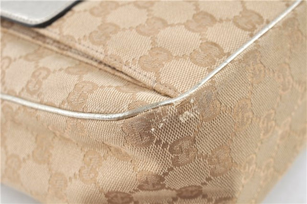 Authentic GUCCI Abbey Shoulder Hand Bag GG Canvas Leather 153025 Beige J6410