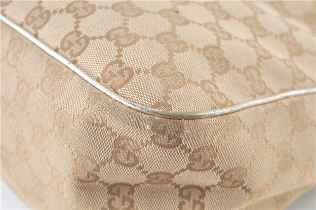Authentic GUCCI Abbey Shoulder Hand Bag GG Canvas Leather 153025 Beige J6410