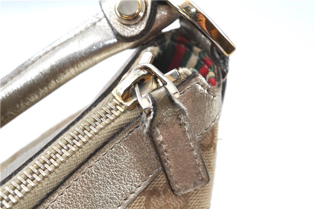 Authentic GUCCI Abbey Shoulder Hand Bag GG Canvas Leather 153025 Beige J6410