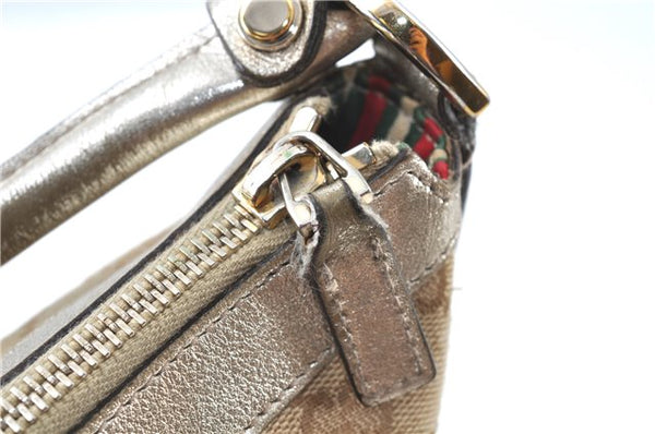 Authentic GUCCI Abbey Shoulder Hand Bag GG Canvas Leather 153025 Beige J6410