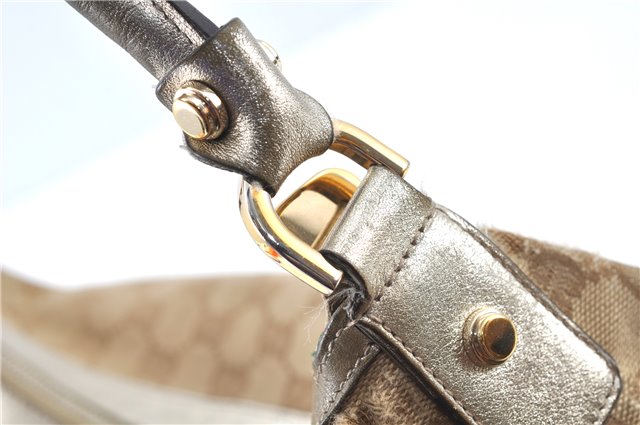 Authentic GUCCI Abbey Shoulder Hand Bag GG Canvas Leather 153025 Beige J6410