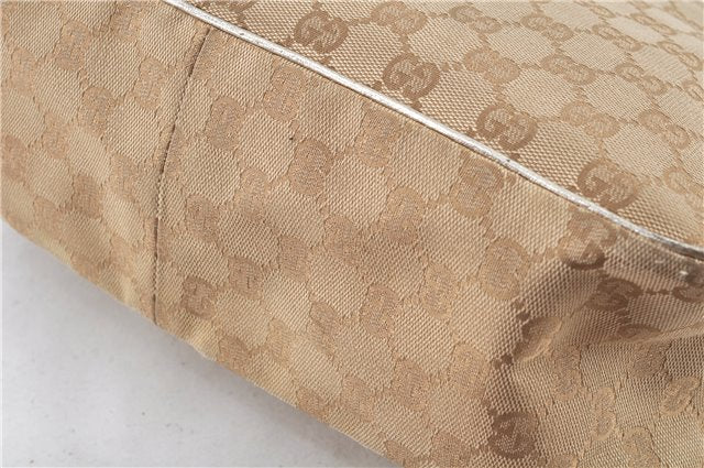 Authentic GUCCI Abbey Shoulder Hand Bag GG Canvas Leather 153025 Beige J6410