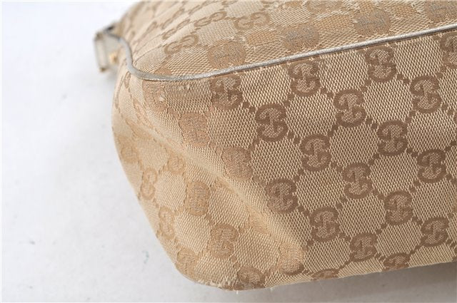 Authentic GUCCI Abbey Shoulder Hand Bag GG Canvas Leather 153025 Beige J6410